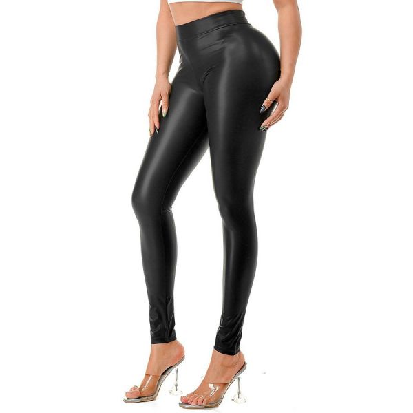 C. Mode Leatherlook leggingsit musta-3
