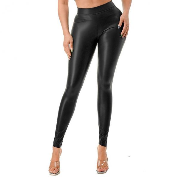 C. Mode Leatherlook leggingsit musta-4