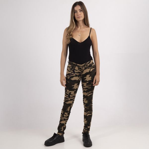 Girl Vivi Camo stretchfarkut maastokuvio khaki-4