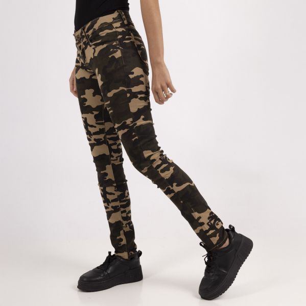Girl Vivi Camo stretchfarkut maastokuvio khaki-5