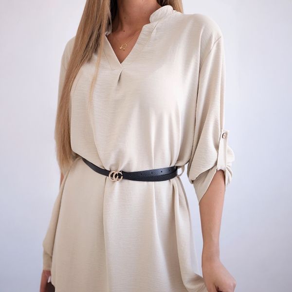Kesi Debby tunika vyöllä beige-4