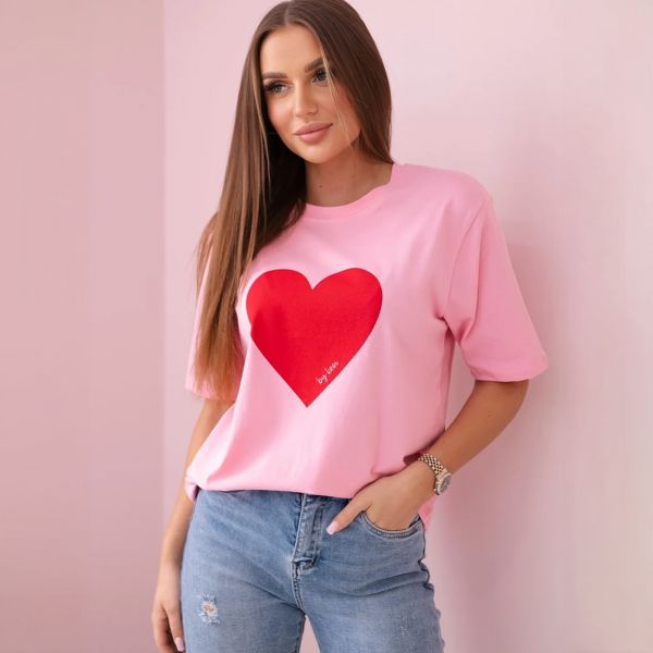 Kesi Heart t-paita baby pink