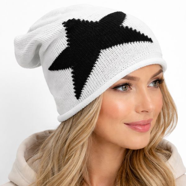 Neulepipo tähdellä valkoinen-1