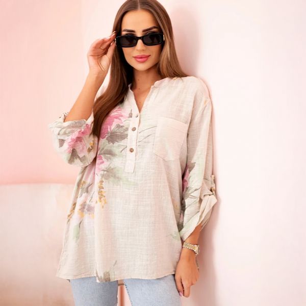Elyna puuvillapaita beige