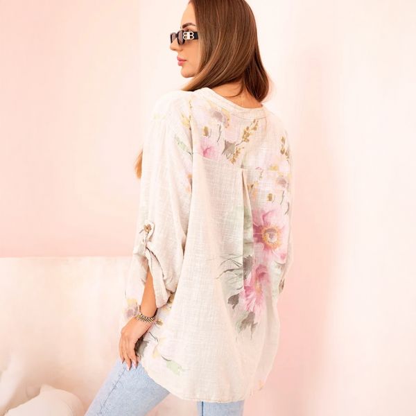 Elyna puuvillapaita beige-3