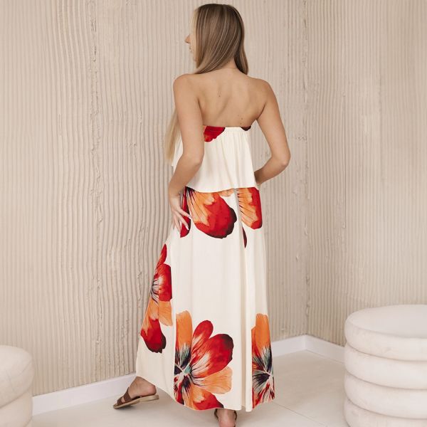 Kesi Mae viskoosinen bandeaumekko cream-3