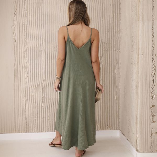 Kesi Joanna puuvillamekko khaki-3