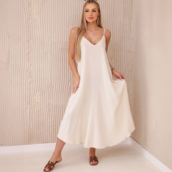 Kesi Joanna puuvillamekko cream