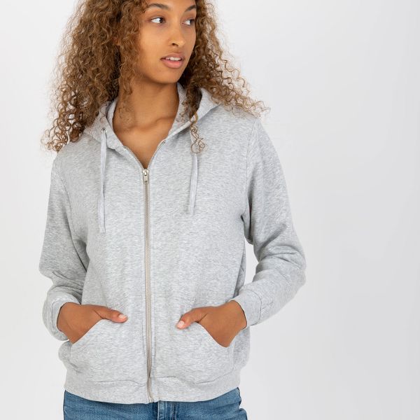 Basic Zip Up hupparitakki vaaleanharmaa