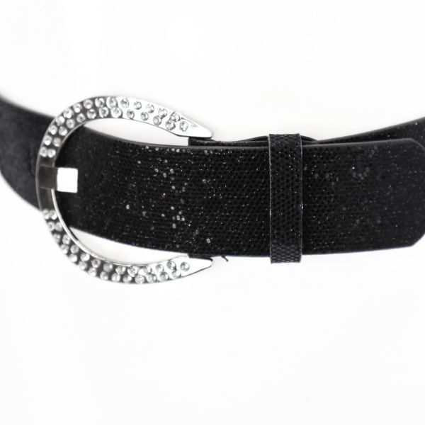 Vyö 106 cm glittermusta-2