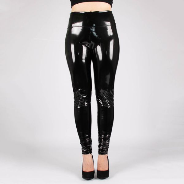 Amber wetlook leggingsit musta-2