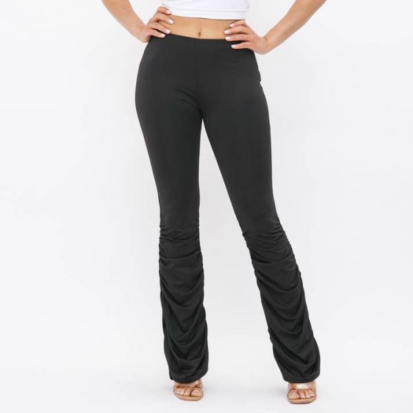 Love J Viviana rypytetyt leggingsit musta