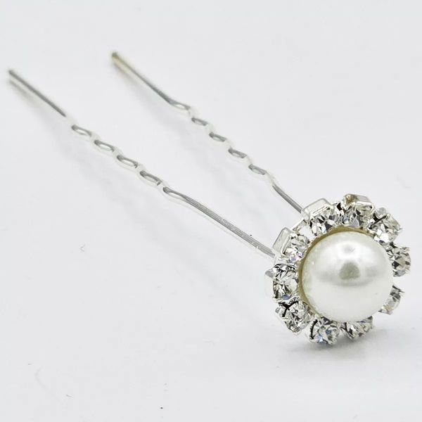 9 kpl hiuskoru strassihelmellä valkoinen-3