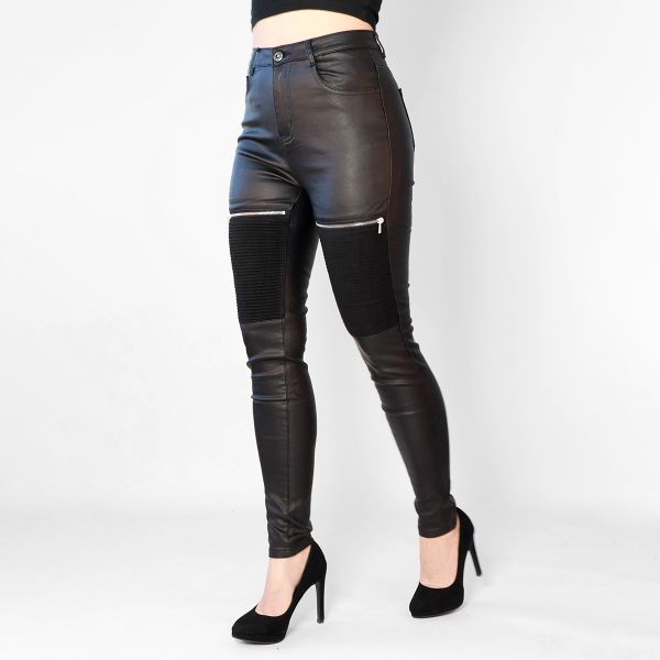 Daysie High Waist Coated housut musta-3