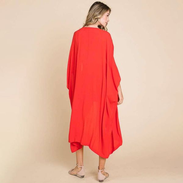 Culture Code Raquel maxi kimono red orange-4