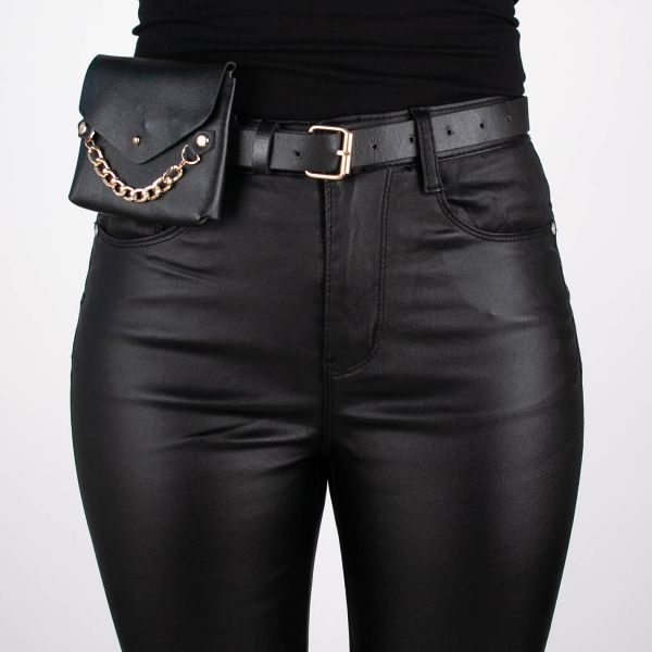 Denim Life Coated housut vyöllä musta-8