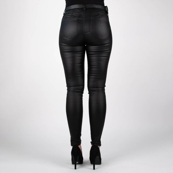 Denim Life Coated housut vyöllä musta-5