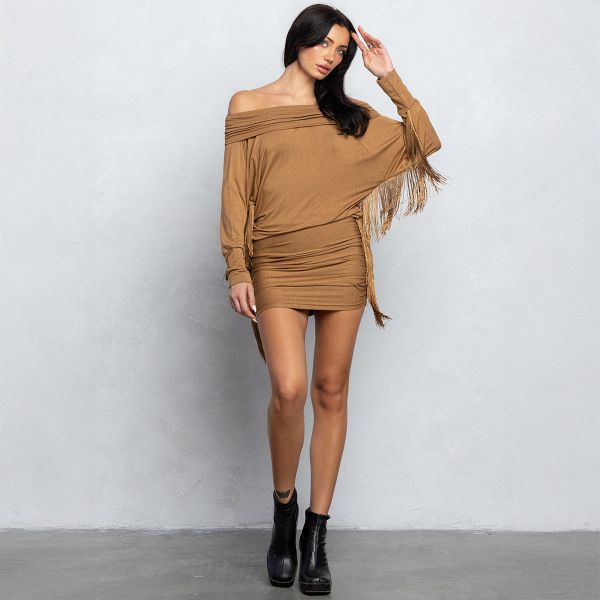 No Vacancy Batwing mekko kameli-4