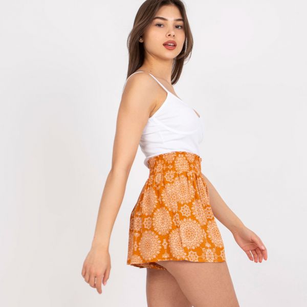 Fresh Made Alewtina kukkakuvioiset shortsit oranssi-3