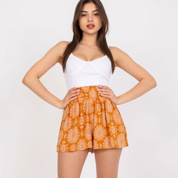 Fresh Made Alewtina kukkakuvioiset shortsit oranssi