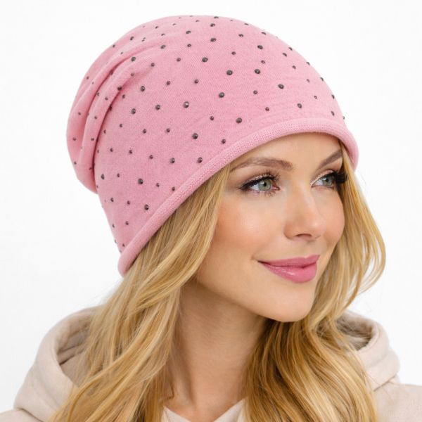 Trikoopipo strasseilla vaaleanpunainen