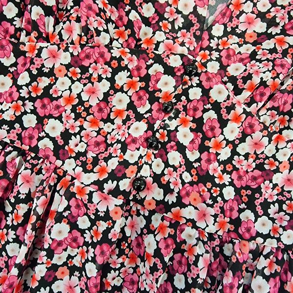 Elle Juliette pikkukukkainen mekko fuksia-5
