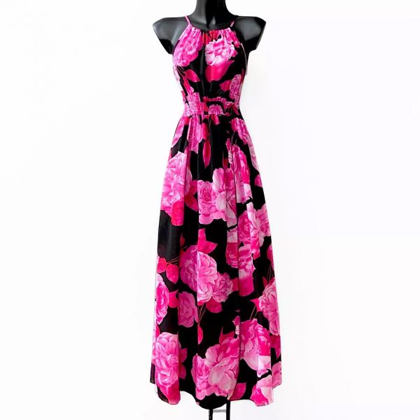 Elle Carina kukkamekko musta/fuksia-10
