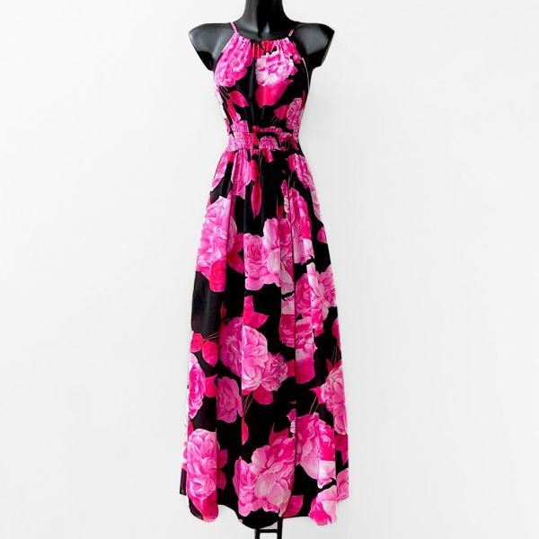 Elle Carina kuvioitu mekko fuksia