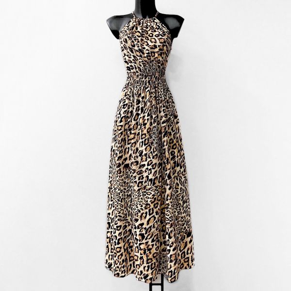 Elle Carina mekko leopardikuvio ruskea-1