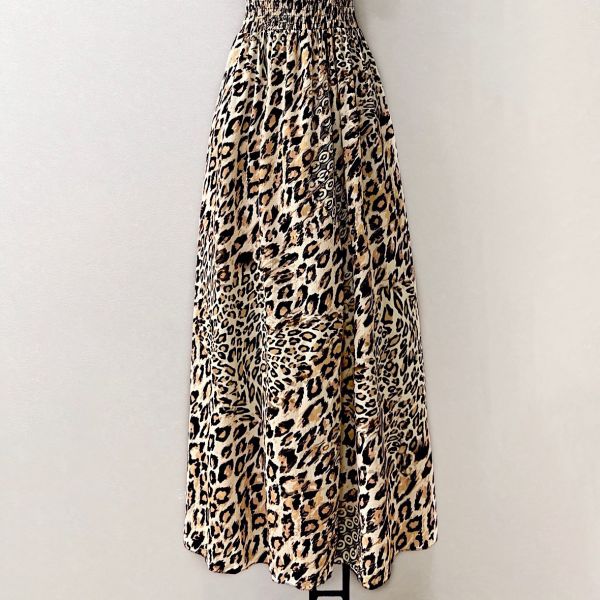 Elle Carina mekko leopardikuvio ruskea-3