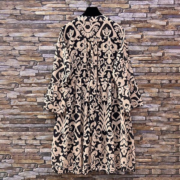 Elle Bella kuvioitu mekko beige-2