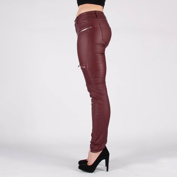 Crazy Lover Premium Zips housut burgundi-3