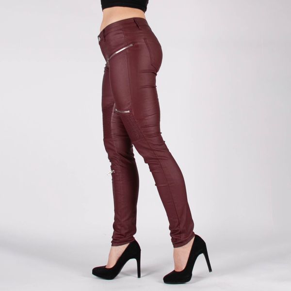 Crazy Lover Premium Zips housut burgundi-4