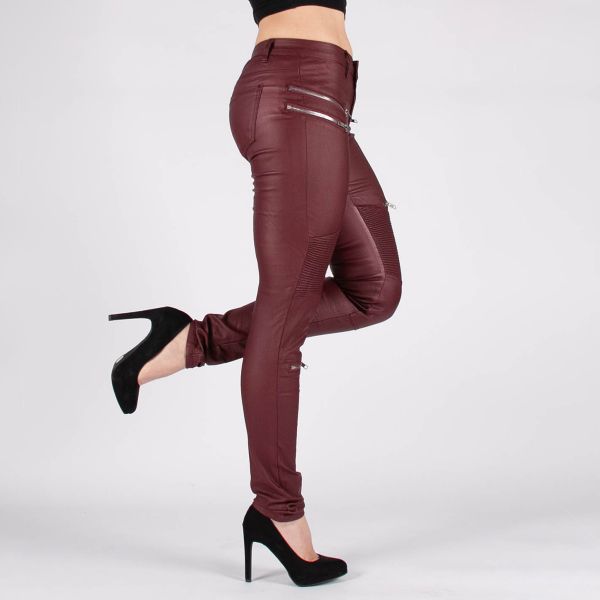 Crazy Lover Premium Zips housut burgundi-6