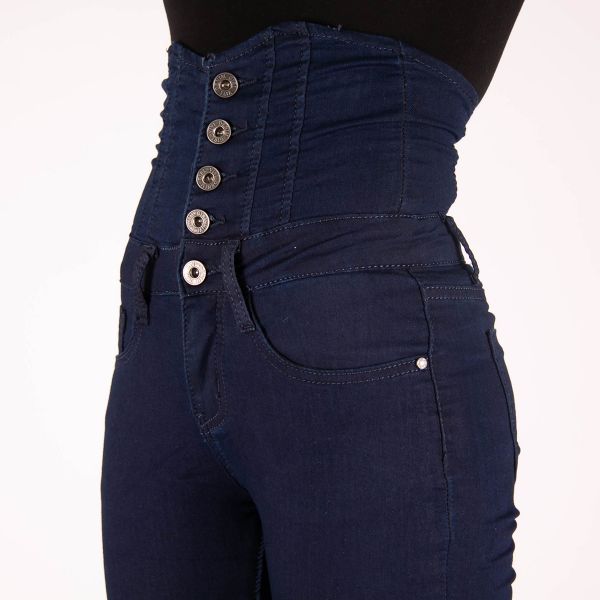 Girl Vivi Buttoned high waist stretchfarkut t.sininen-7