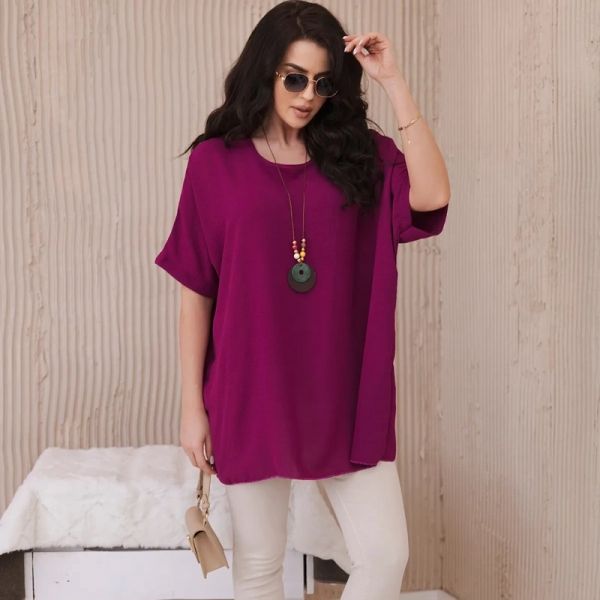 Kesi Solly oversize paita korulla luumu-2