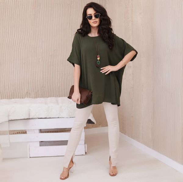 Kesi Solly oversize paita korulla khaki-2