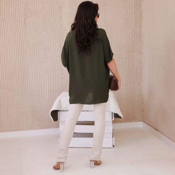 Kesi Solly oversize paita korulla khaki-3