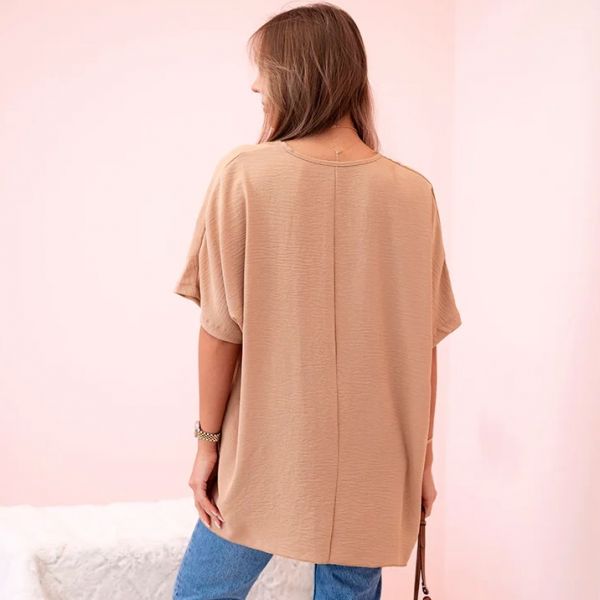 Kesi Solly oversize paita korulla kameli vaalea-3