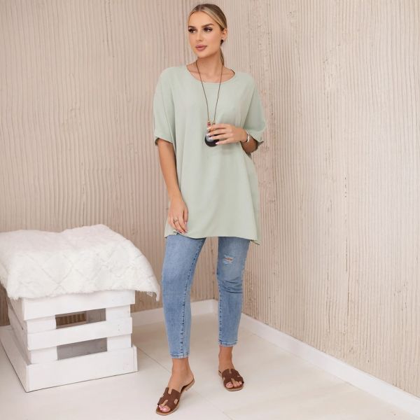 Kesi Solly oversize paita korulla minttu vaalea-2