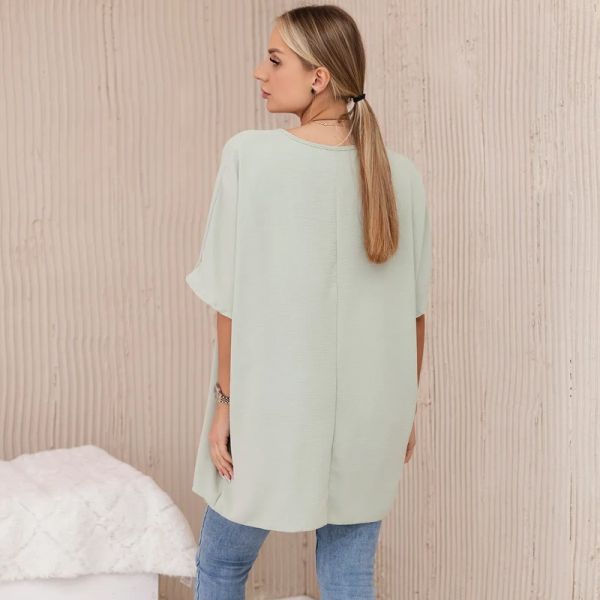 Kesi Solly oversize paita korulla minttu vaalea-4