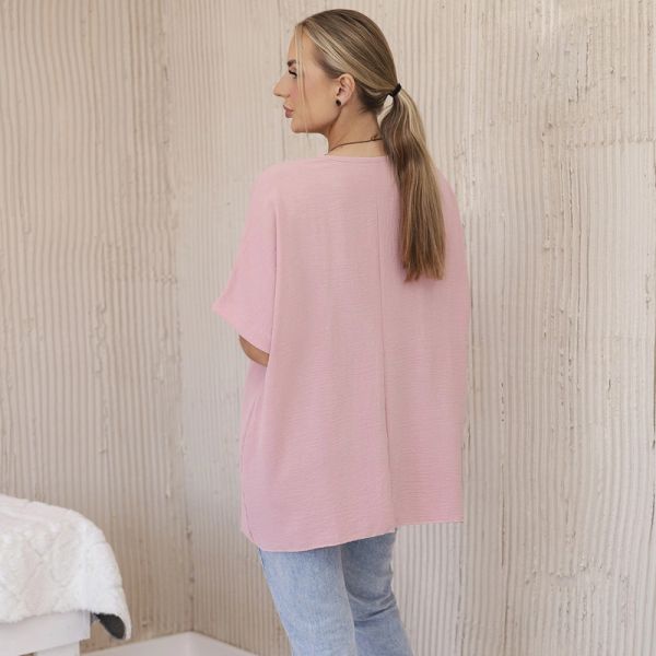 Kesi Solly oversize paita korulla roosa-3