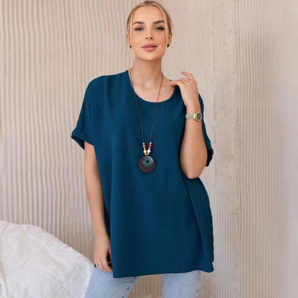 Kesi Solly oversize paita korulla mariini