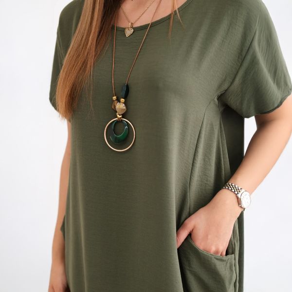 Kesi Bonita taskumekko korulla khaki-3