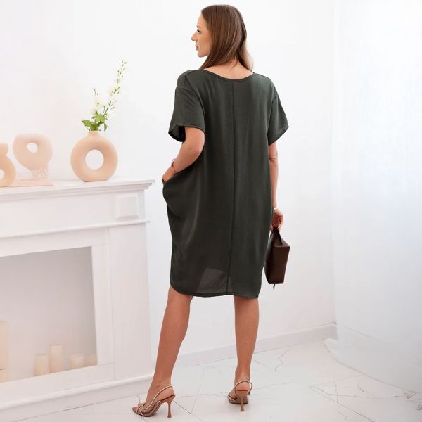 Kesi Bonita taskumekko korulla tumma khaki-4
