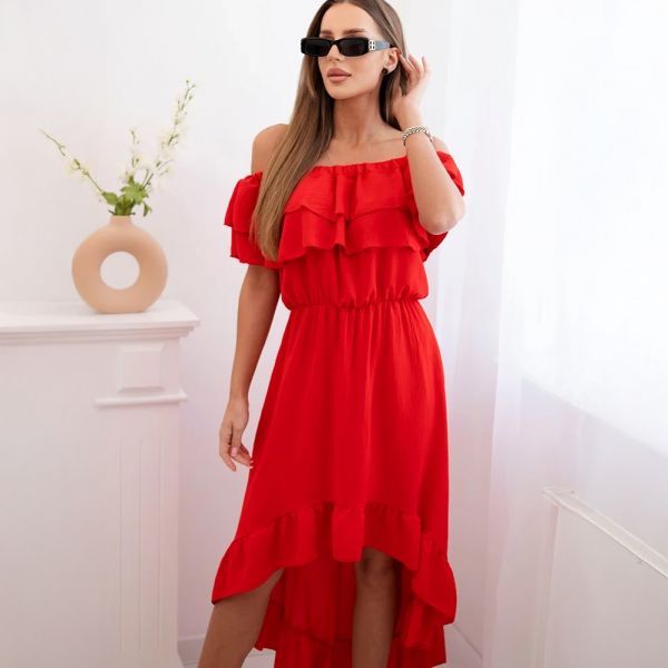 Cecile Off Shoulder mekko punainen-2