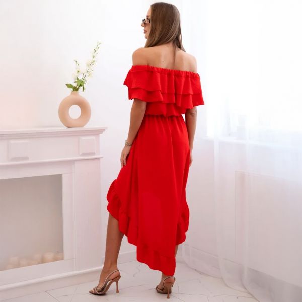 Cecile Off Shoulder mekko punainen-3