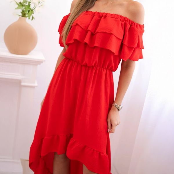 Cecile Off Shoulder mekko punainen-4