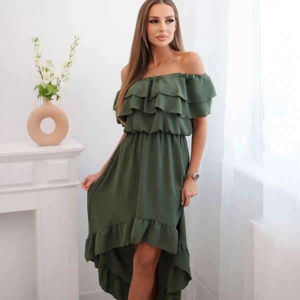 Cecile Off Shoulder mekko khaki