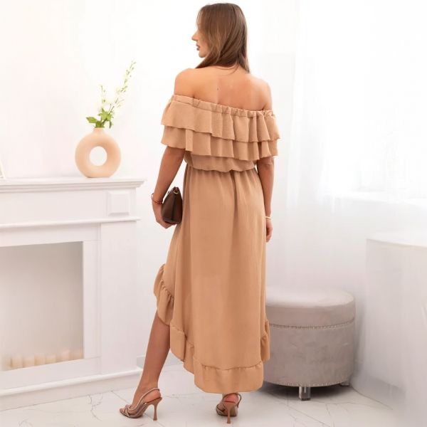 Cecile Off Shoulder mekko kameli-3